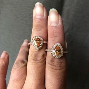 Stunning Pear Shaped Pink Champagne Ring